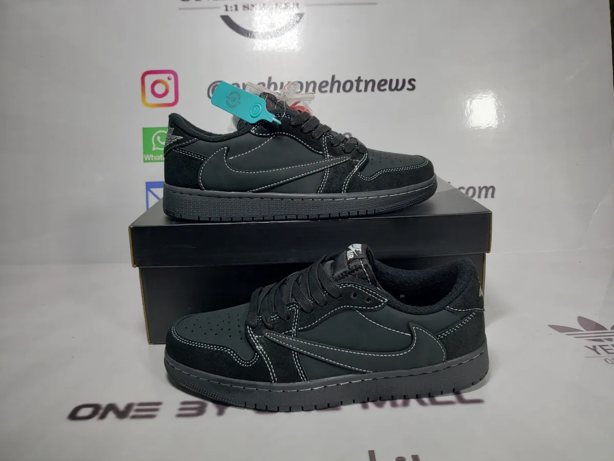 Obosneaker QC pics ：Air Jordan 1 Retro Low OG SP Travis Scott Black Phantom DM7866-001