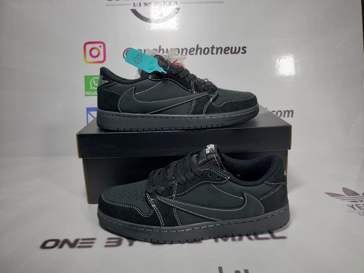 Obosneaker QC pics ：Air Jordan 1 Retro Low OG SP Travis Scott Black Phantom DM7866-001