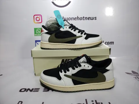 Obosneaker QC pics ：Air Jordan 1 Retro Low OG SP Travis Scott Olive (Women's) DZ4137-106