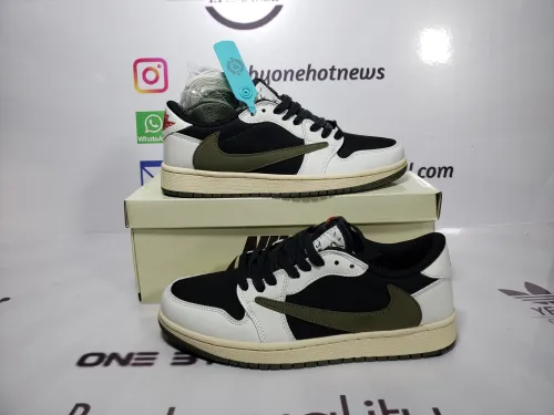 Obosneaker QC pics ：Air Jordan 1 Retro Low OG SP Travis Scott Olive (Women's) DZ4137-106