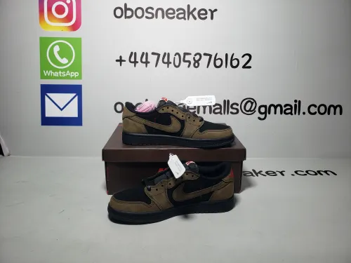 Obosneaker QC Pics ：Air Jordan  yordan 1Low x Travis Scott OG “Velvet Brown” 