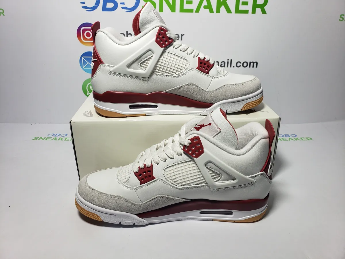 Obosneaker QC Pics ：Nike SB x Air Jordan 4 White Red 