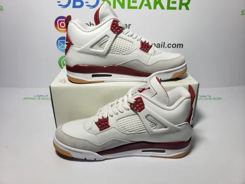 Obosneaker QC Pics ：Nike SB x Air Jordan 4 White Red