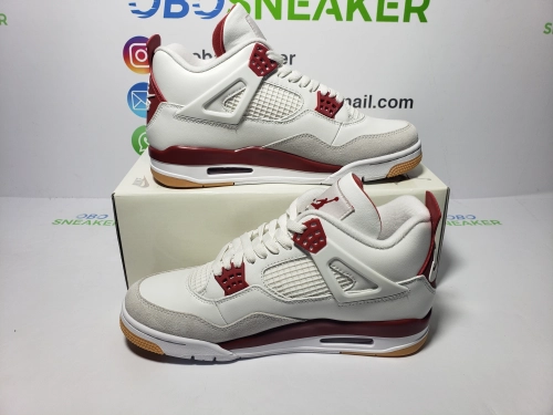 Obosneaker QC Pics ：Nike SB x Air Jordan 4 White Red 