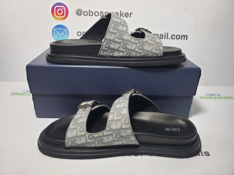 Obosneaker QC Pics ：Dior Aqua Sandal Deep Gray Dior Oblique Jacquard