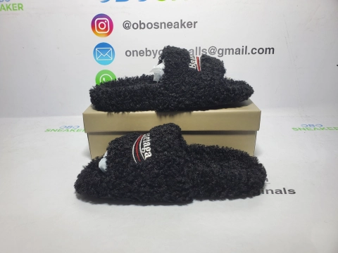 Obosneaker QC Pics ：Balenciaga Black Furry Sli des