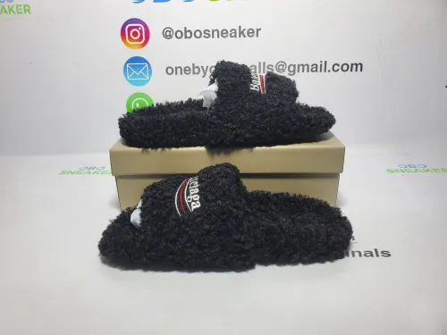 Obosneaker QC Pics ：Balenciaga Black Furry Sli des