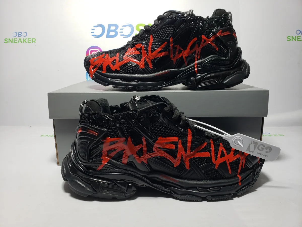 Obosneaker QC Pics ：Balenciaga Runner Black And Red Characters 677402 W3RB1 0102