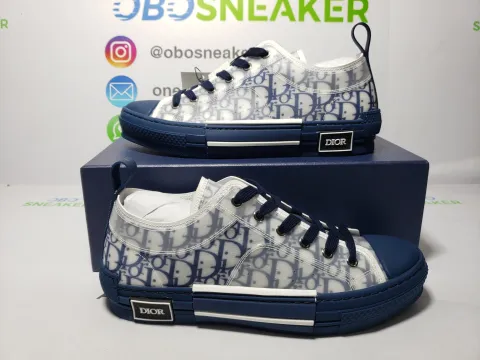 Obosneaker QC Pics ：Dior B23 HT Oblique Transparency LOW White Blue T00962H565