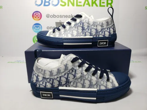 Obosneaker QC Pics ：Dior B23 HT Oblique Transparency LOW  White Blue T00962H565