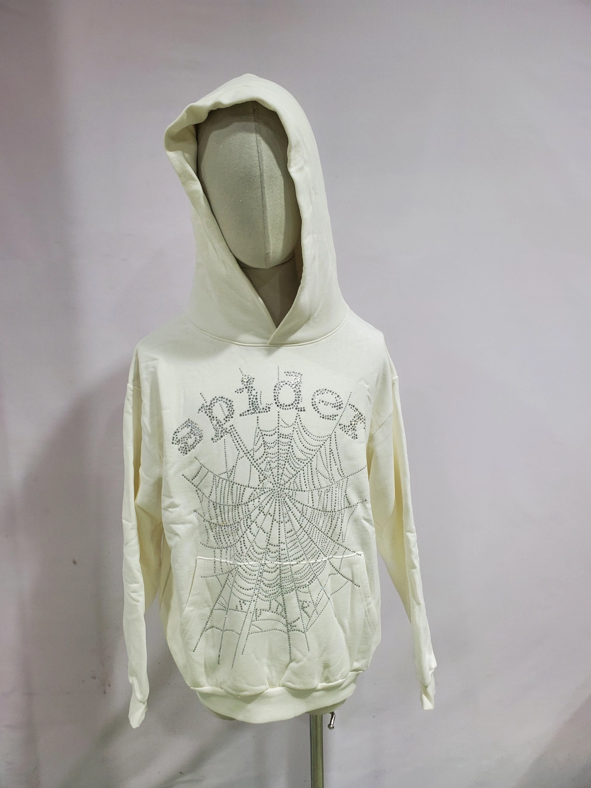 Obosneaker QC Pics ：Sp5der OG Rhinestone Hoodie 'White'