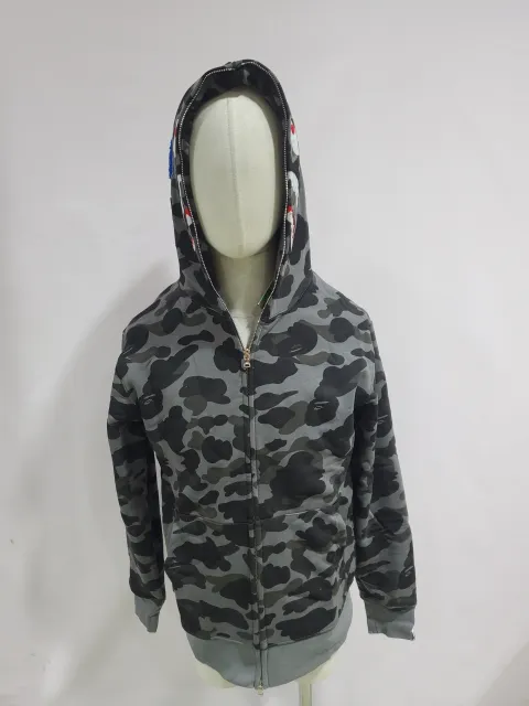 Obosneaker QC Pics ：OBO BAPE Color Camo Shark Zip Hoodie Black