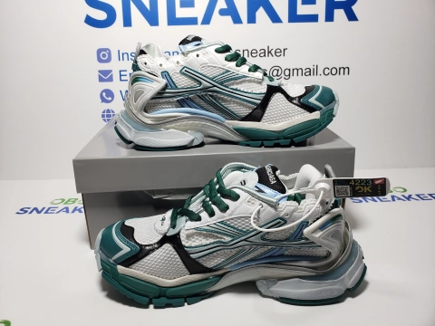 Obosneaker QC Pics ： Balenciaga Runner Sneaker White Green Blue 772774 W3RMU 9034