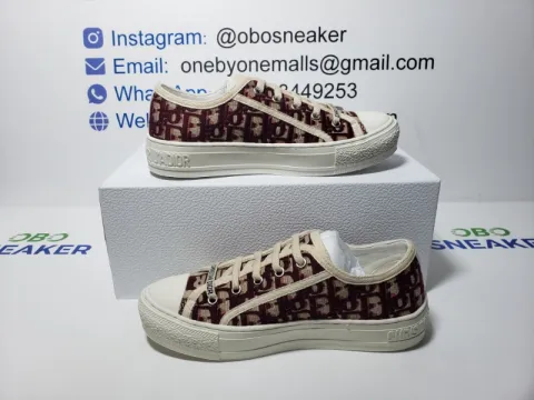 Obosneaker QC Pics ： Dior Walk'N'Dior Oblique Red Canvas (Women's) KCK211OBE_S16V