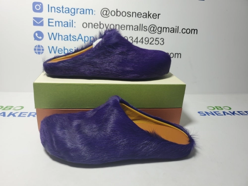  Obosneaker QC Pics ：Marni Long-Hair Calfskin Fussbett Sabot Purple SBMR000600P623600C74