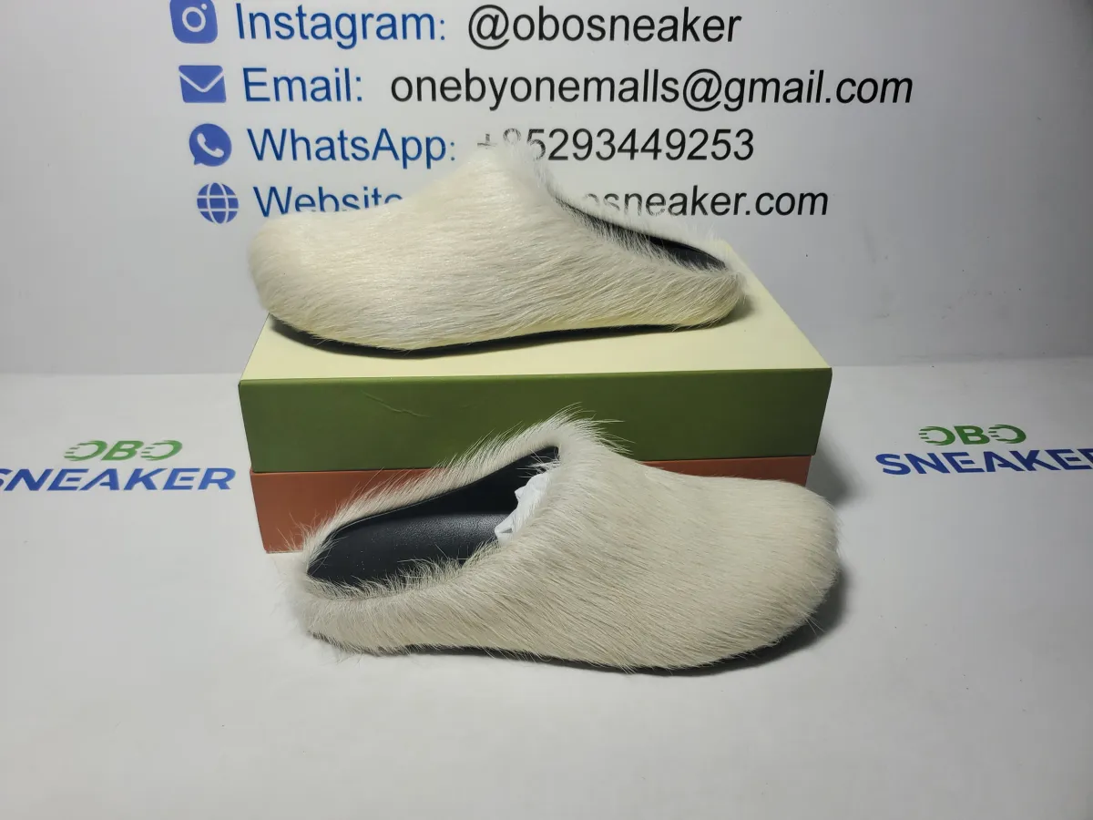 Obosneaker QC Pics ：Marni Long-Hair Calfskin Fussbett Sabot Grey SBMR000600P412200N15
