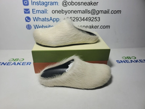 Obosneaker QC Pics ：Marni Long-Hair Calfskin Fussbett Sabot Grey SBMR000600P412200N15