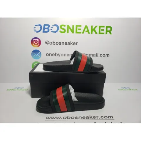 Obosneaker QC Pics ：Gucci Web Accent Rubber Slides