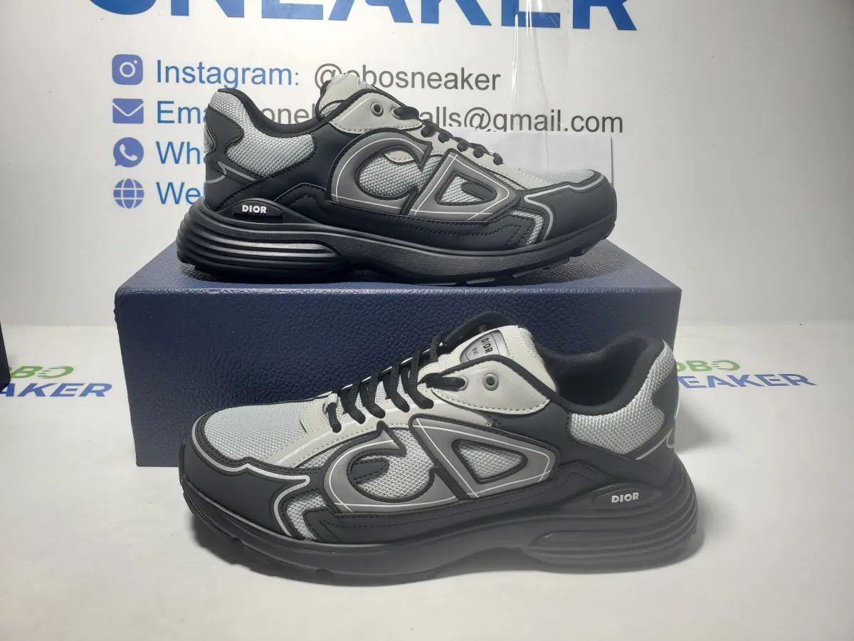 Obosneaker QC Pics ： Dior B30 Grey Anthracite Trainer 3SN279ZRA_H868