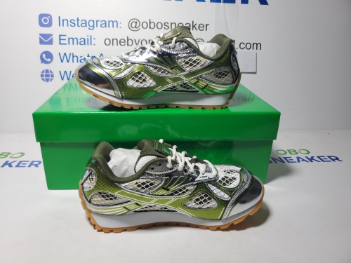 Obosneaker QC Pics ：Bottega Veneta Orbit Silver Olive Green 755915V2X402848