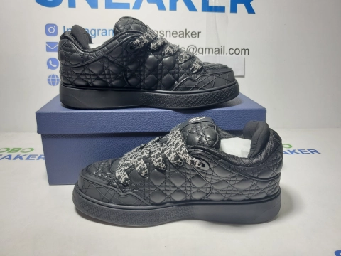 Obosneaker QC Pics ：Dior B9S Skater Sneaker Black Quilted Cannage Calfskin