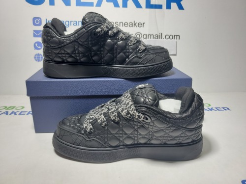 Obosneaker QC Pics ：Dior B9S Skater Sneaker Black Quilted Cannage Calfskin