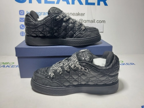 Obosneaker QC Pics ：Dior B9S Skater Sneaker Black Quilted Cannage Calfskin