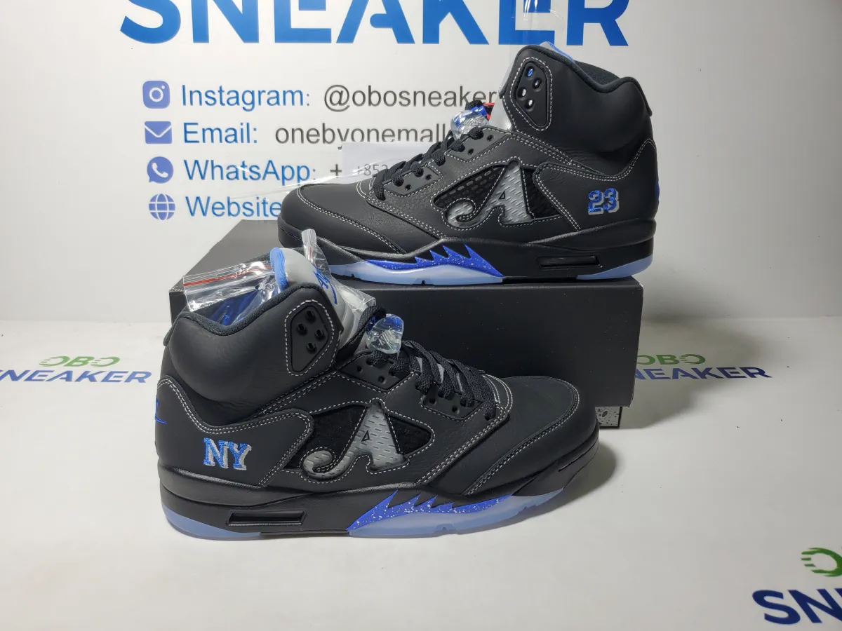 Obosneaker QC Pics ：Air Jordan 5 Retro x Awake NY Black Racer Blue DV4982-004