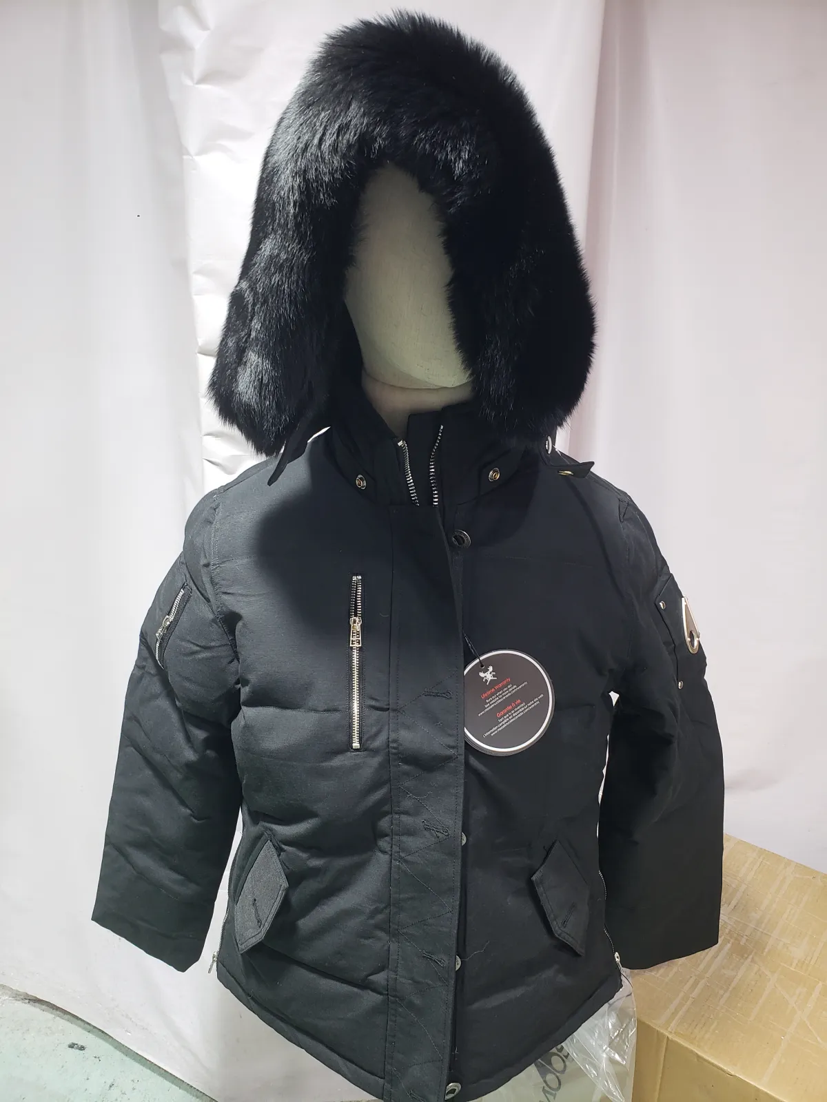 Obosneaker QC Pics ：Moose Knuckles Men's Shearling 3Q Jacket Black