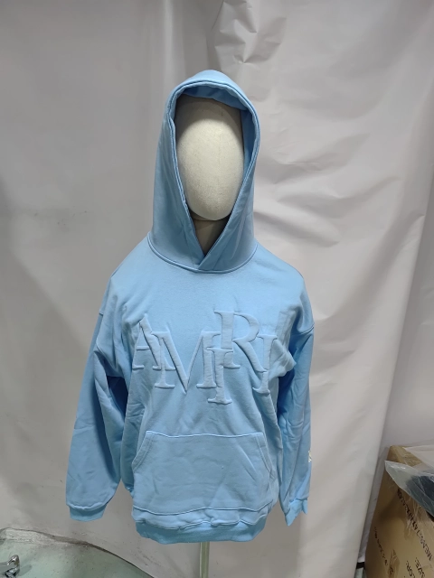 Obosneaker QC Pics ：AMIRI Staggered Logo Hoodie #9273 Pure Black/Apricot/Black White/Green/Sky Blue/White