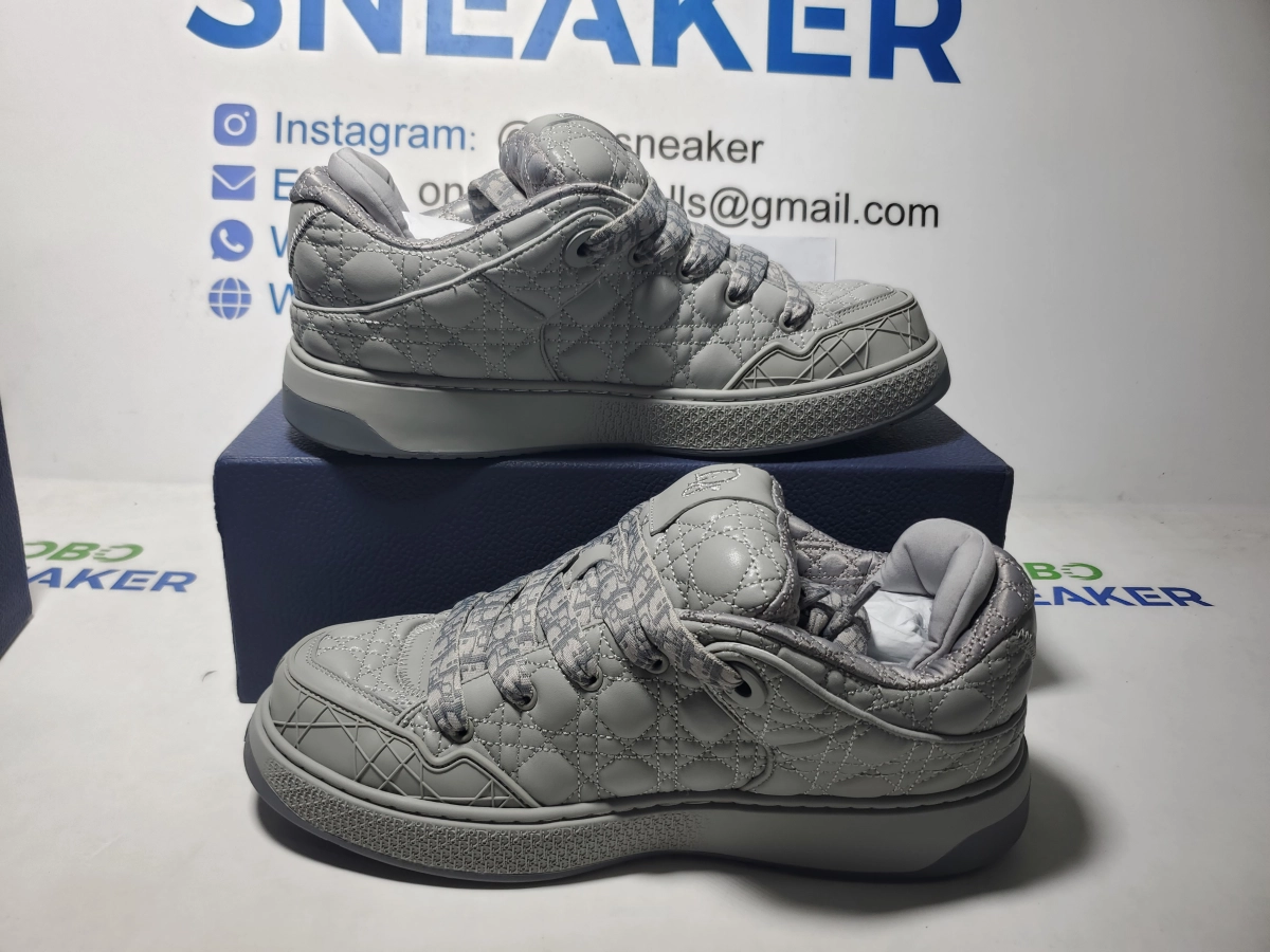 Obosneaker QC Pics ：Dior B9S Skater ERL Kumo Cannage Satin Grey