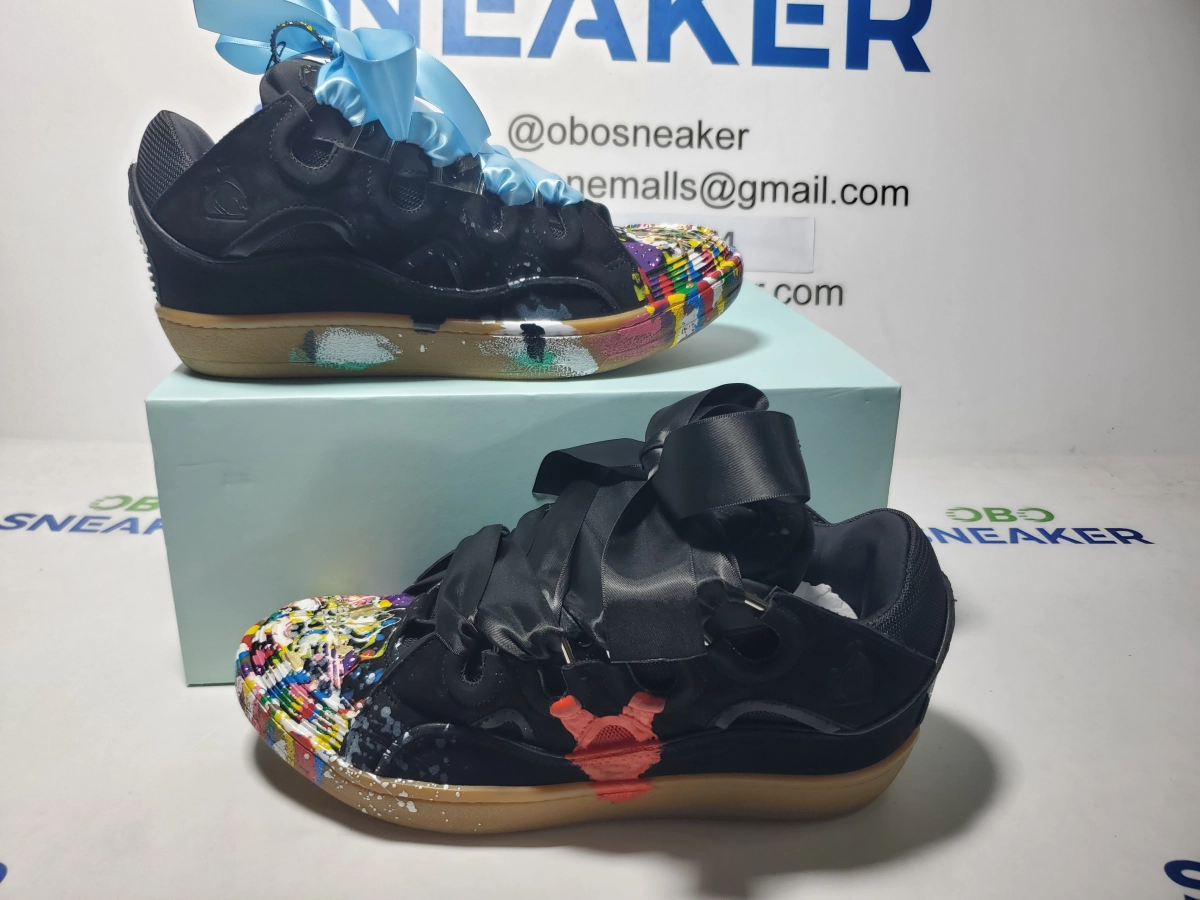 Obosneaker QC Pics ：Lanvin Leather Curb x Gallery Dept Paint Drip Optical Black