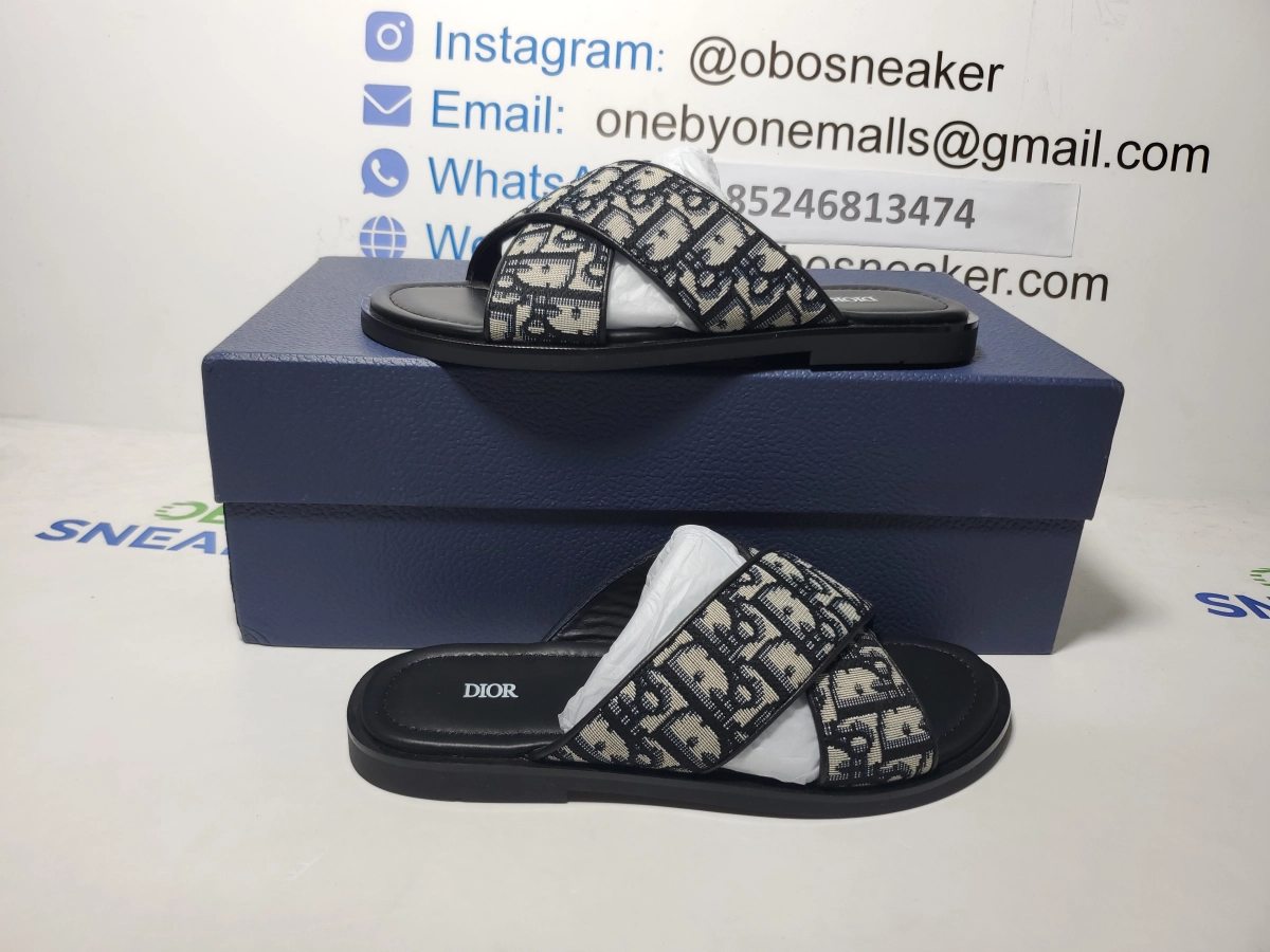 Obosneaker QC Pics ：Dior Alias Sandal Beige And Black Dior Oblique Jacquard