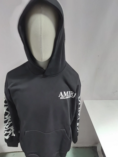 Obosneaker QC Pics ：AMIRI Stacked Bones Hoodie #9235 Black