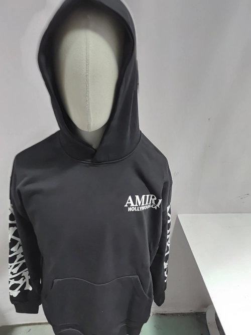 Obosneaker QC Pics ：AMIRI Stacked Bones Hoodie #9235 Black