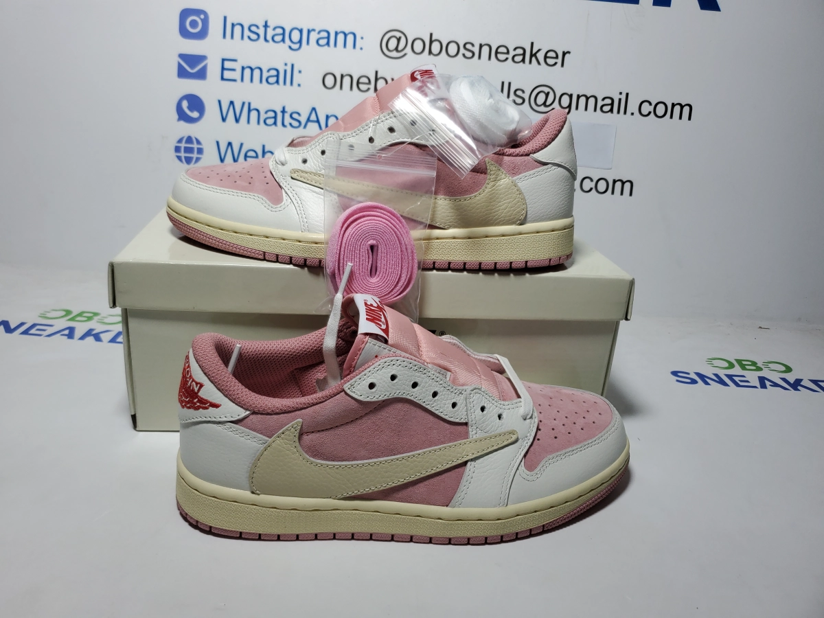 Obosneaker QC Pics ：Air Jordan 1 Low x Travis Scott OG White Pink DM7866-600