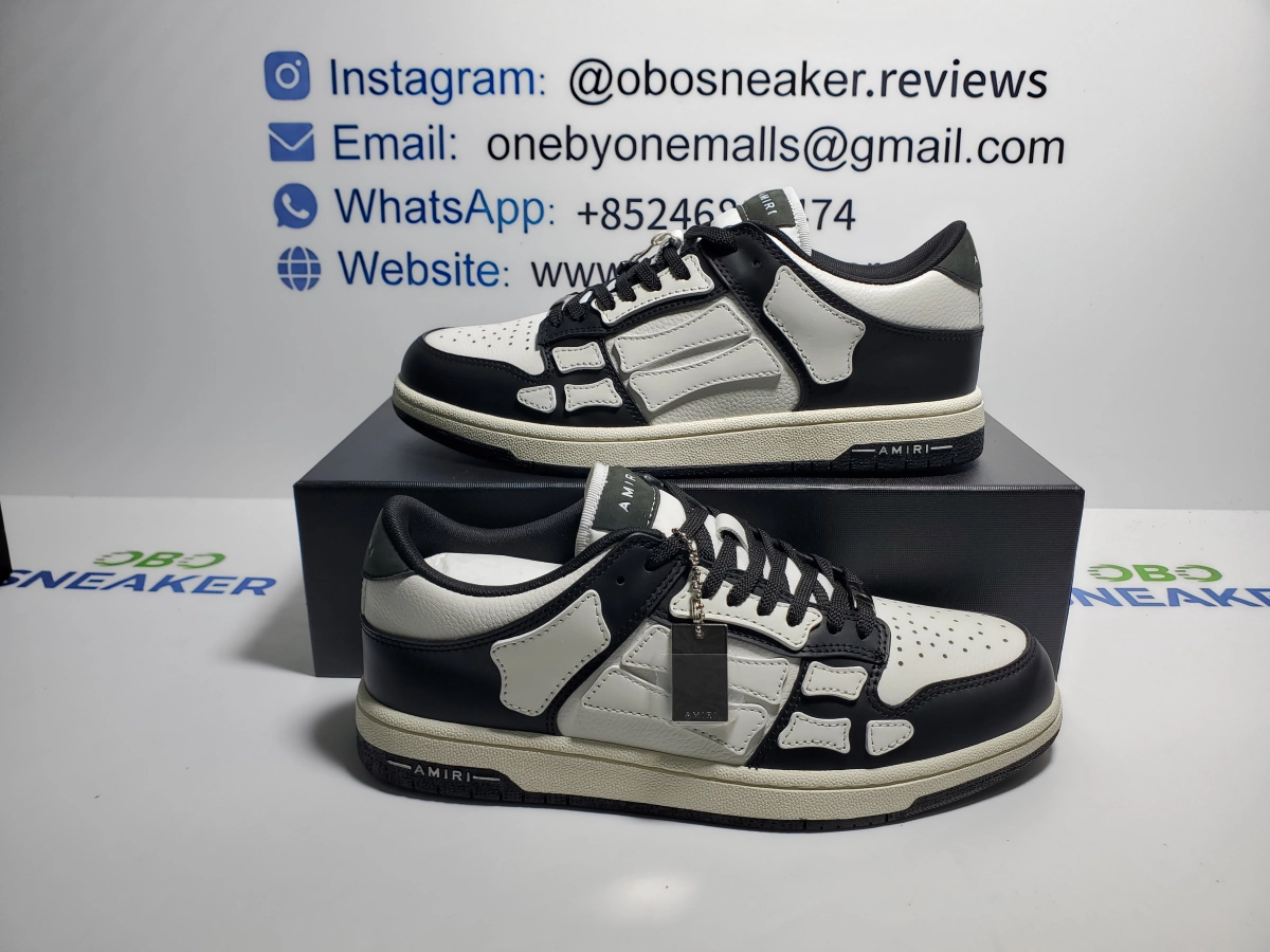 Obosneaker QC Pics ：AMIRI MA-1 Skel Top Low White Black White MFS002-004