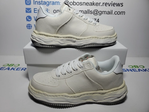 Obosneaker QC Pics ：Maison Mihara Yasuhiro Wayne OG Sole Washed Canvas Low White A08FW708