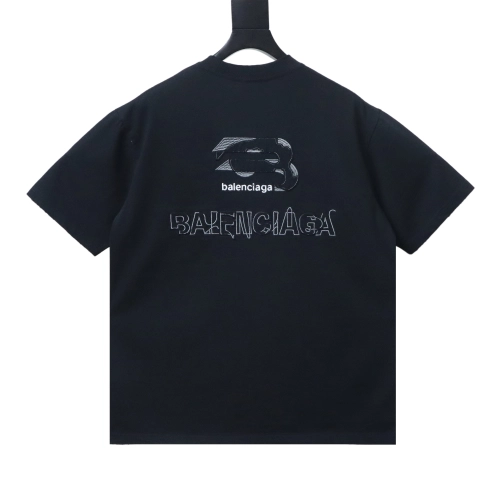 Obosneaker QC Pics ：Balenciaga Patch Embroidered T-Shirt YL #160 Black
