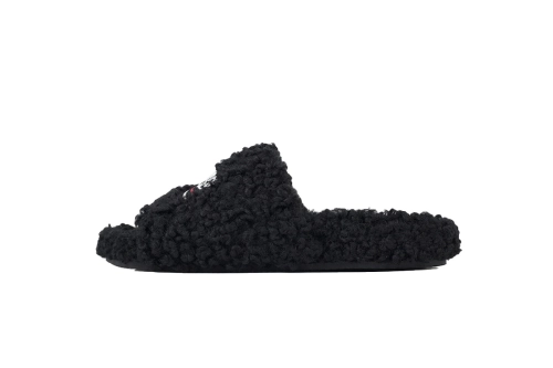 Obosneaker QC Pics ：Balenciaga Furry Slide Coke Label Black