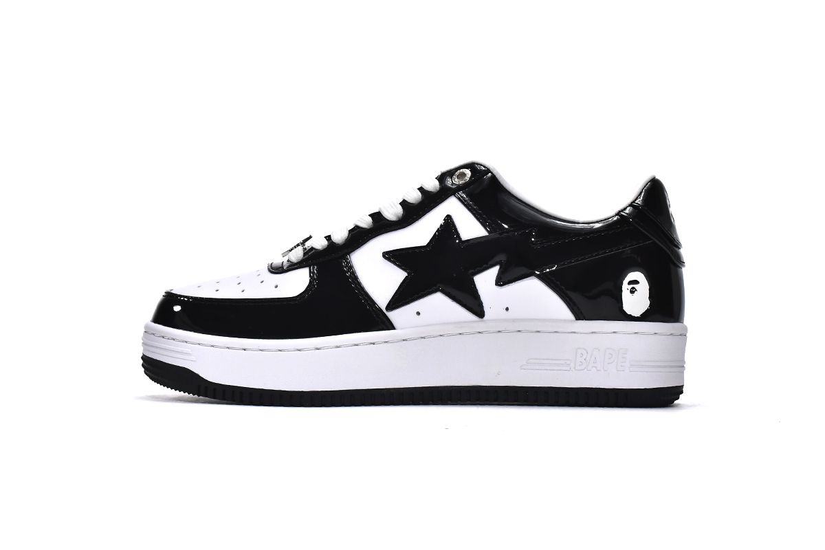 Special Sale A Bathing Ape Bape Sta Low Black White,1H70-191-001 