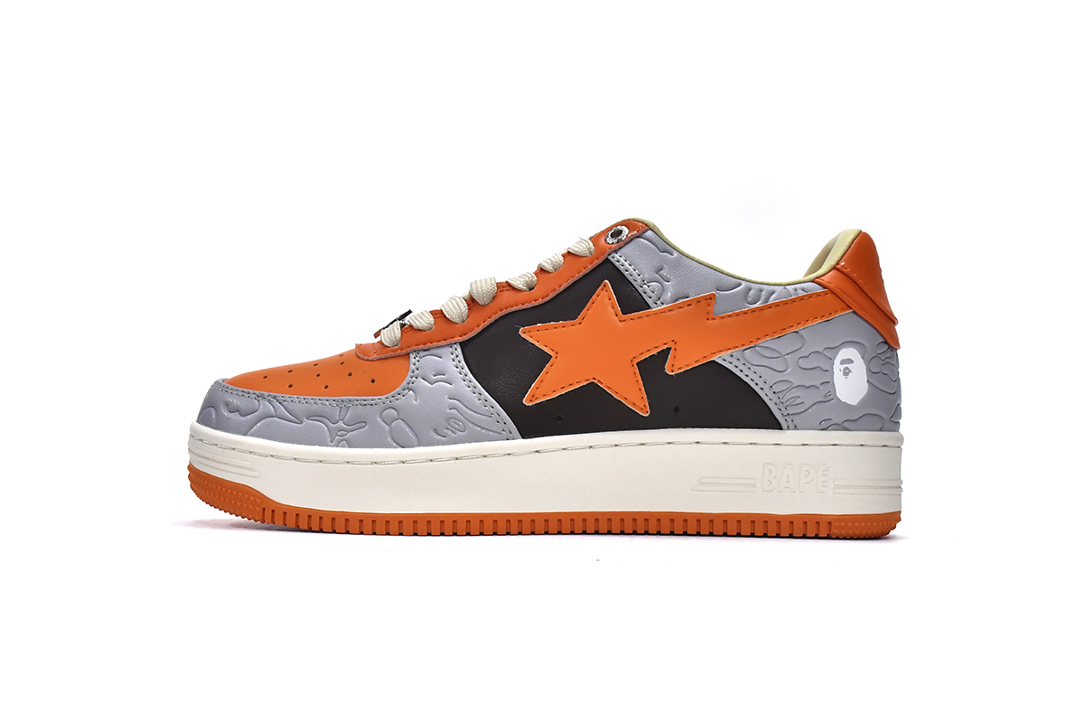 Special Sale A Bathing Ape Bape Sta Low Grey Orange,1H70-291-002