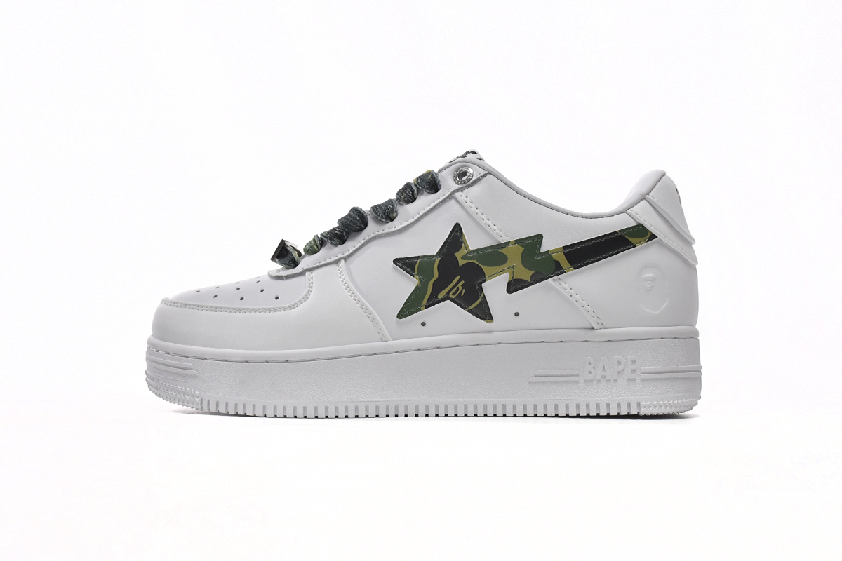 Special Sale A Bathing Ape Bape Sta Low White Green Camouflage,1H20-191-045