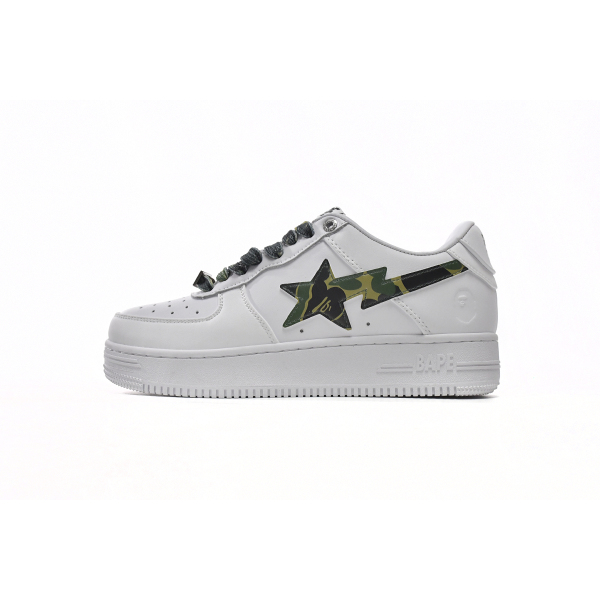 Special Sale A Bathing Ape Bape Sta Low White Green Camouflage,1H20-191-045