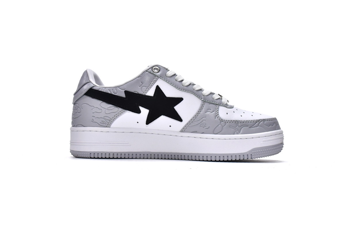 Special Sale A Bathing Ape Bape Sta Low White Grey   1H70-191-002