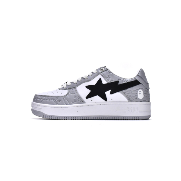 Special Sale A Bathing Ape Bape Sta Low White Grey   1H70-191-002