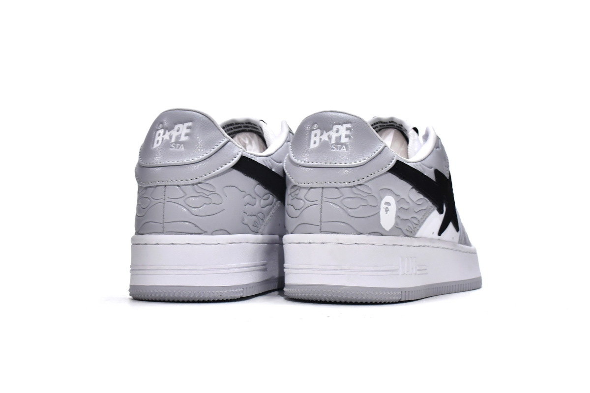 Special Sale A Bathing Ape Bape Sta Low White Grey   1H70-191-002