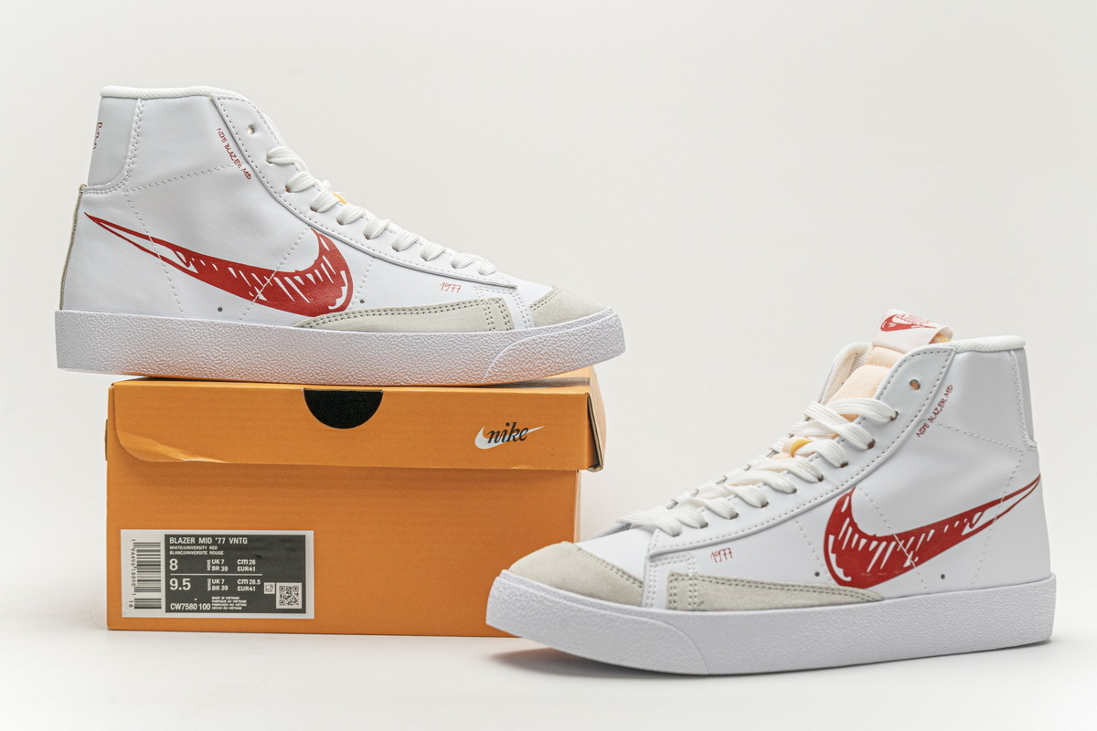 Special Sale Blazer Mid 77 Sketch White Red