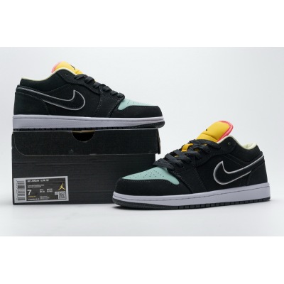 Special Sale Jordan 1 Low Black Aurora Green Laser Orange