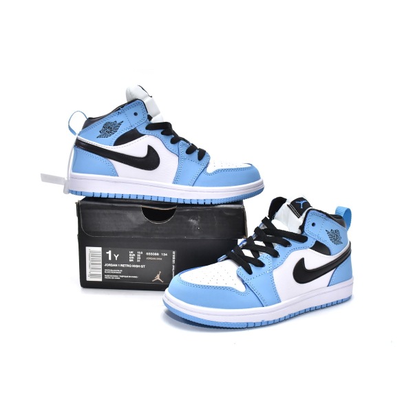 Jordan 1 kids shoes | Jordan 1 Mid PS University Blue, 575441-134